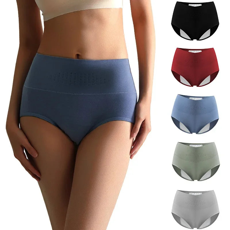 High Waist Menstrual Women Panties Widen Period Pants Leak Proof Physiological Underwear Cotton Plus Size Girl Brief.