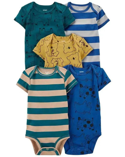 5 teile/satz Baumwolle Weiche Bequeme Baby Bodys Kurzarm Einteiliges für Neugeborene Sommer Bebe Kleidung Baby Dusche Geschenke.