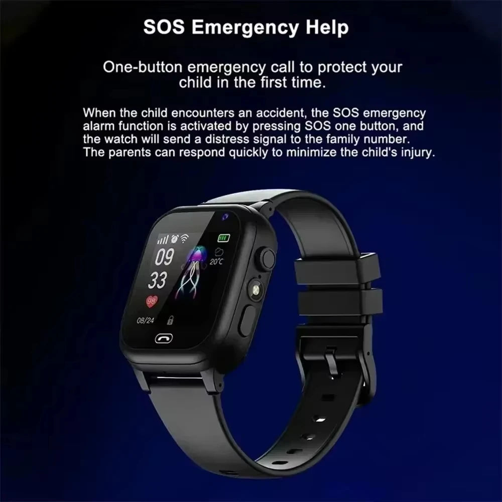 Xiaomi Kids 5G Smart Watch SOS GPS Location Video Call Sim Card Child Camera Waterproof Upgrade 2025For Boys Girls Add Earphone.