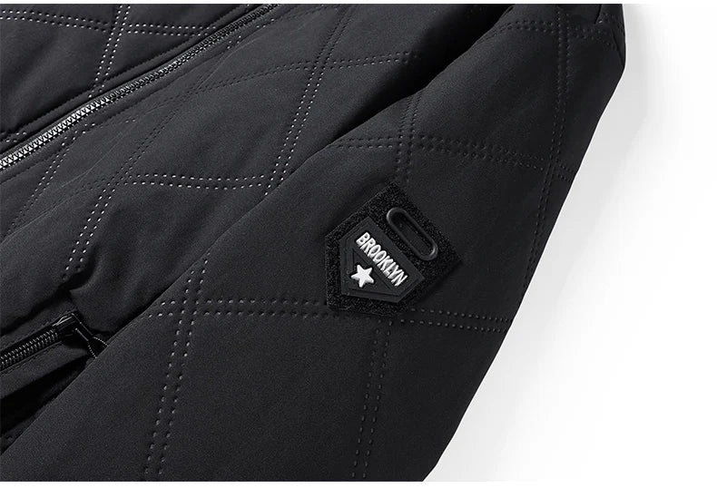 2025 Men's Warm Parker Coat Autumn/Winter Outdoor Sports Thick Anti Cold Cotton Jacket Stand up Collar Checkered Cotton Coat