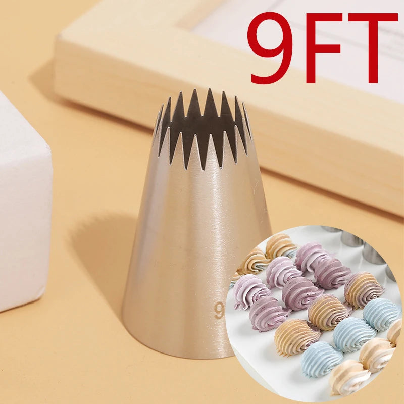 7FT 8FT 9FT Cake Decorating Tips Set Russian Open Star Piping Nozzles Tips Cupcake Cookies Icing Piping Pastry Nozzles.