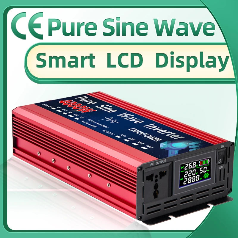 Pure Sine Wave Inverter 12V 220V 24V 110V 1000W 2000W 3000W 4000W 5000W DC To AC Portable Power Converter Car Solar Inverter.