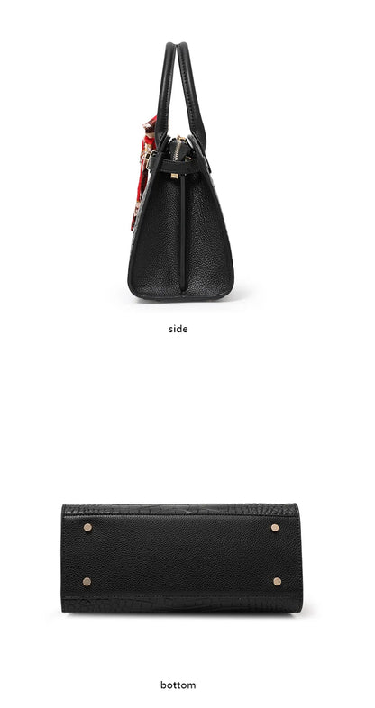 Leather  bag,women's handbag, cowhide cross-body bag, 2024 new style, light and luxurious, mother bag, large capacity.