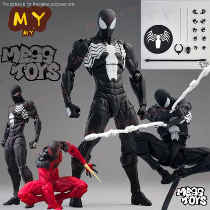 New MessToys Spiderman Figure CT Toys Black Red Spider Man Figurine Mess Toys Anime Action Figure Statue Model Gifts Kid Toys.