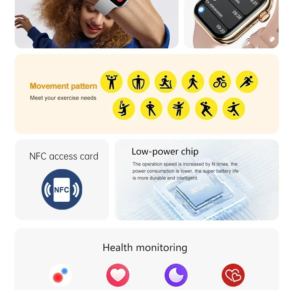 2025 New Original For Apple Watch Series 10 Women SmartWatch GPS Track Bluetooth Call NFC IP68 Waterproof Compass Men SmartWatch.