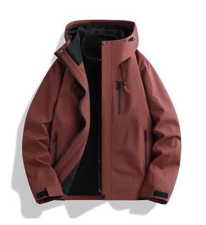 Winter Jacket Outdoor 3-in-1 Waterproof Sport Coat Running Unisex Hooded Hiking Jacket Warm Breathable Outdoor Couple Loose Coat