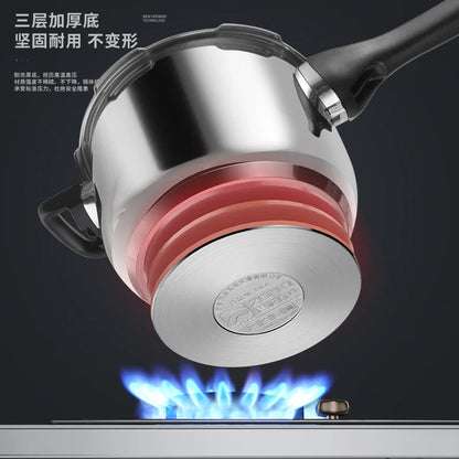 4L/5L/6L 304 Stainless Steel Pressure Cooker Thickened Household Gas Induction Cooking Universal Explosion-proof Pressure Cooker.