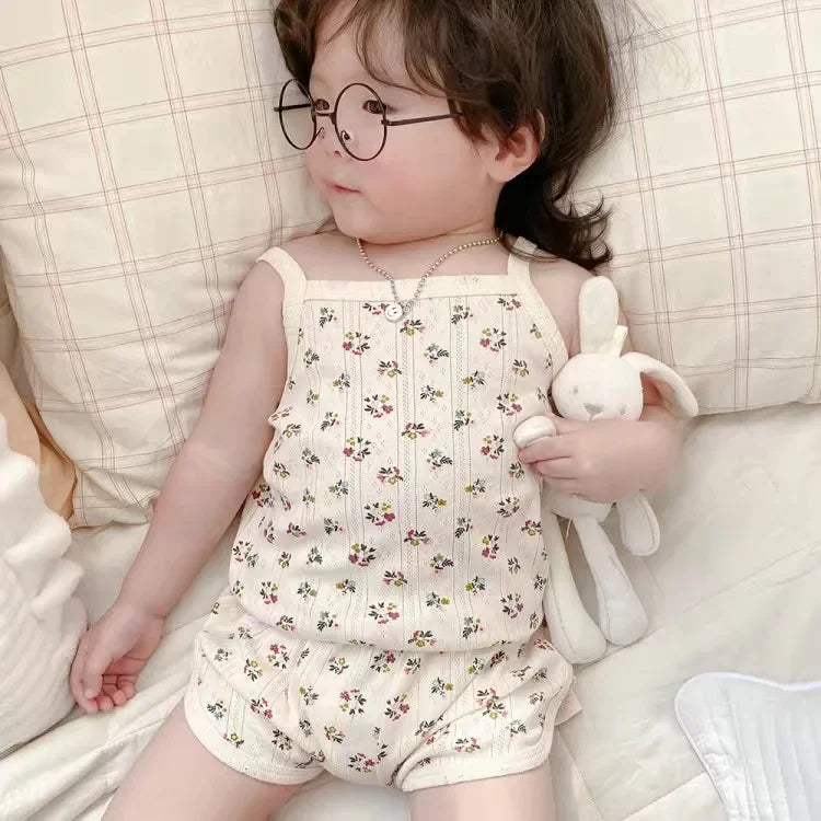 Baby Kleidung Sets Sommer Kleinkind Mädchen Strap Anzüge Baumwolle Druck Baby Jungen Tops T und Shorts Infant Trainingsanzug Neugeborenen Sets.