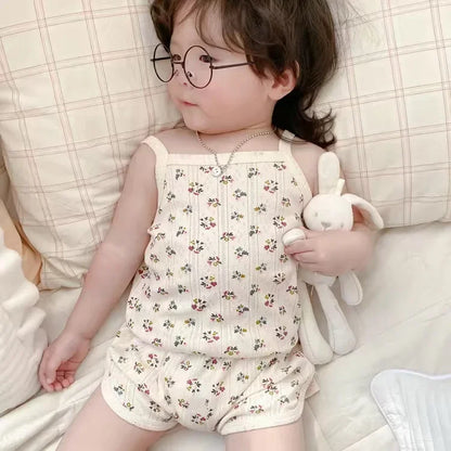 Baby Kleidung Sets Sommer Kleinkind Mädchen Strap Anzüge Baumwolle Druck Baby Jungen Tops T und Shorts Infant Trainingsanzug Neugeborenen Sets.