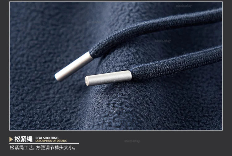 Maxbarley Winter Sportswear Set Mens Retro Training Thick Fleece Jacket + Pants Two Piece Set Casual Ski Running Tracksuit Suit