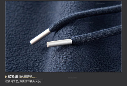 Maxbarley Winter Sportswear Set Mens Retro Training Thick Fleece Jacket + Pants Two Piece Set Casual Ski Running Tracksuit Suit