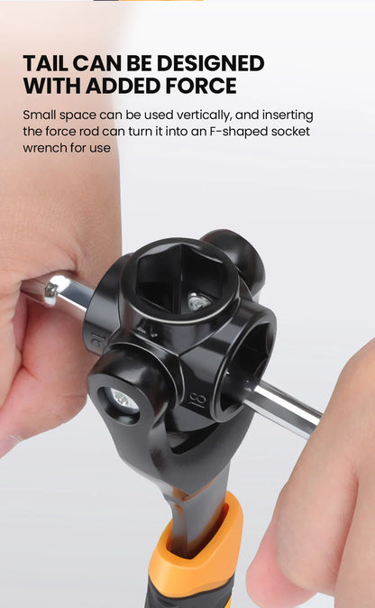 AIRAJ Schraubenschlüssel, 52-in-1-Werkzeugstecknuss, funktioniert mit Universal-Ratsche, Spline-Schrauben, Hülsen-Rotationswerkzeug, 360-Grad-Multifunktions-Handwerkzeug