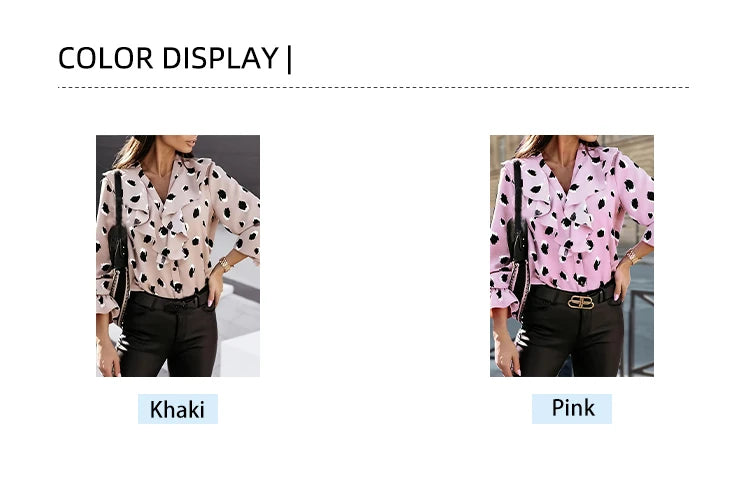 Ladies Spring Summer Long Sleeve V Neck Ruffle Shirt Loose Vintage Women's Streetwear Vintage Style Ladies Top.