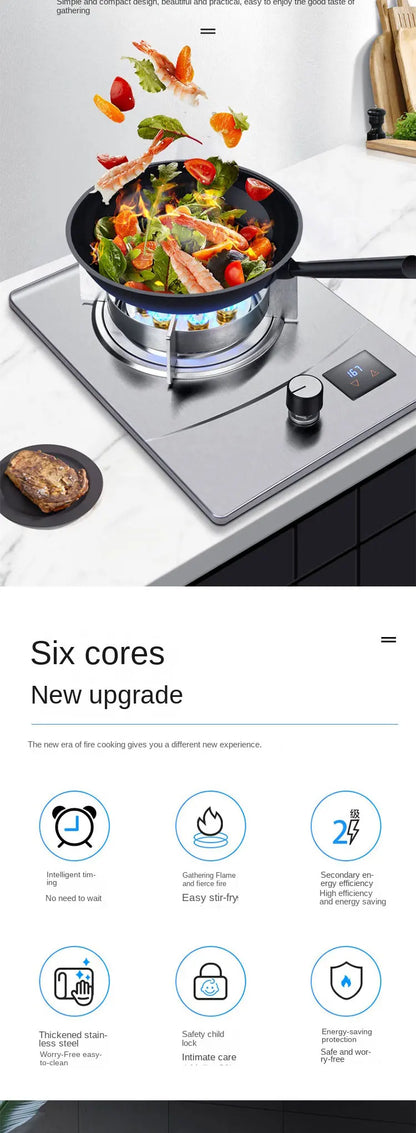 Gas Stove Single Stove Household Desktop Liquefied Gas Natural Gas Stove Embedded Stainless Steel Fierce Fire Stove Gas Cooker.