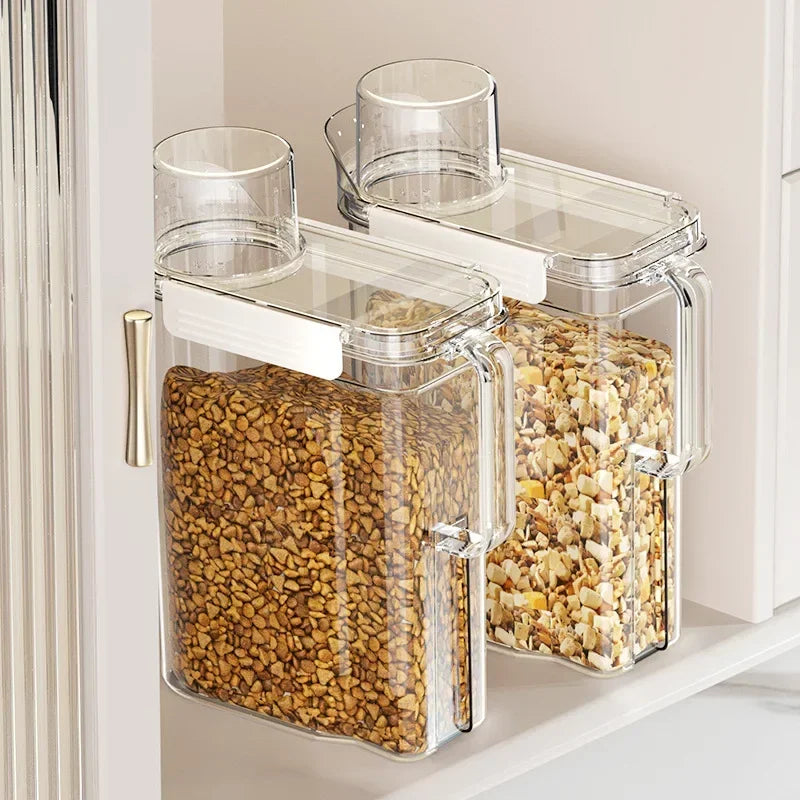 3L Food Storage Containers With Measuring CupTreat Box Containers for Kitchen Pantry Organization Containers for Rice Dispenser.
