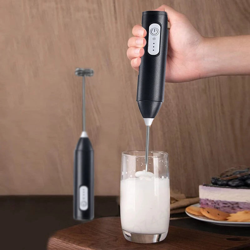 Wireless Milk Frother Electric Type-C Handheld Blender Stainless Steel Mini Coffee Maker Whisk Mixer For Coffee Cappuccino Cream.