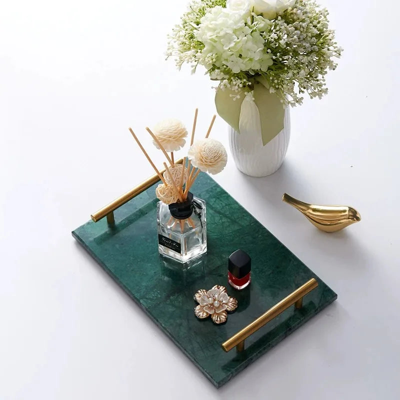 Guest Towel Holder Tray for Bathroom, 100% Natural White Marble Tray, Napkin Storage for-Bathroom, Decorative Vanity Stone Tray.