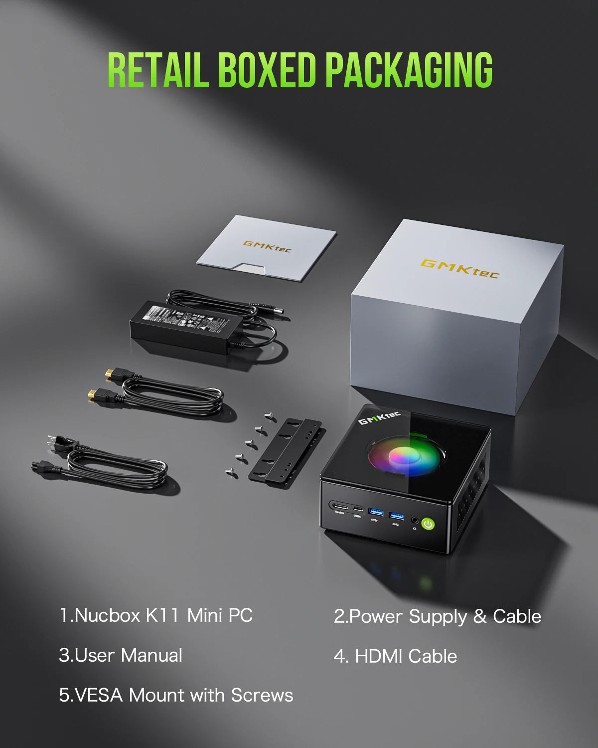GMKtec Gaming Mini PC K11 K8 Plus M7 AMD Ryzen 9 8945HS 8845HS 6850H Computers PC Oculink WiFi 6 USB3.2 USB-C 4.0 BT5.2 DP HDMI.