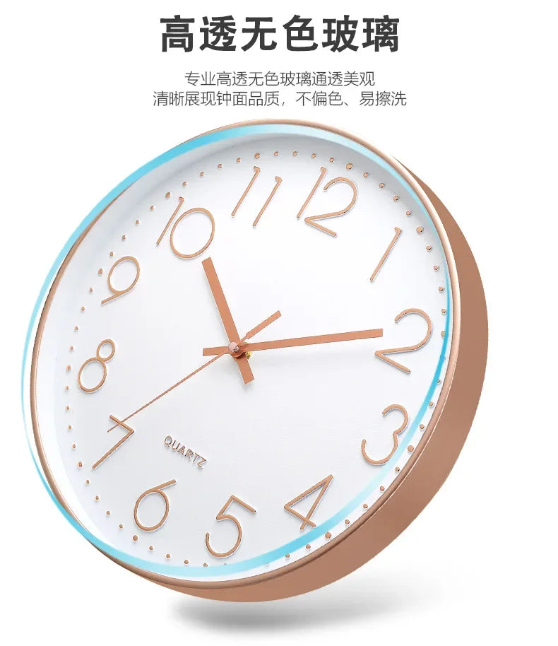 [12 Zoll 30 cm] Modische, leise, nicht tickende Wanduhr, kreative dreidimensionale Wanduhr mit digitaler Skala für Wohnzimmer und Schlafzimmer