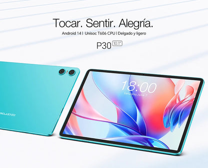 Teclast P30 Android 14 Tablet, 10.1 Inch, up to 12Gb Ram, 128Gb Rom, 1280X800 Ips, Unisoc T606, 8 Cores, 6000 Mah.