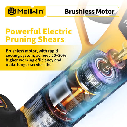 MELLWIN Bürstenlose 30mm Elektrische Pruner Schere Obst Baum Bonsai Cordless Beschneiden Schere Power Werkzeuge Für Makita 18V Batterie pin