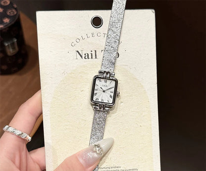 GEDI Gold Stainless Steel Quartz Watch Square Woman High-End Vintage Light Luxury Elegant Women's Wristwatches Gift