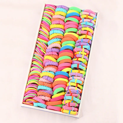 1Pack Girls Colorful Hair Bands Set Nylon Elastic Rubber Band Children Ponytail Holder Scrunchies Kids Hair Accessories.