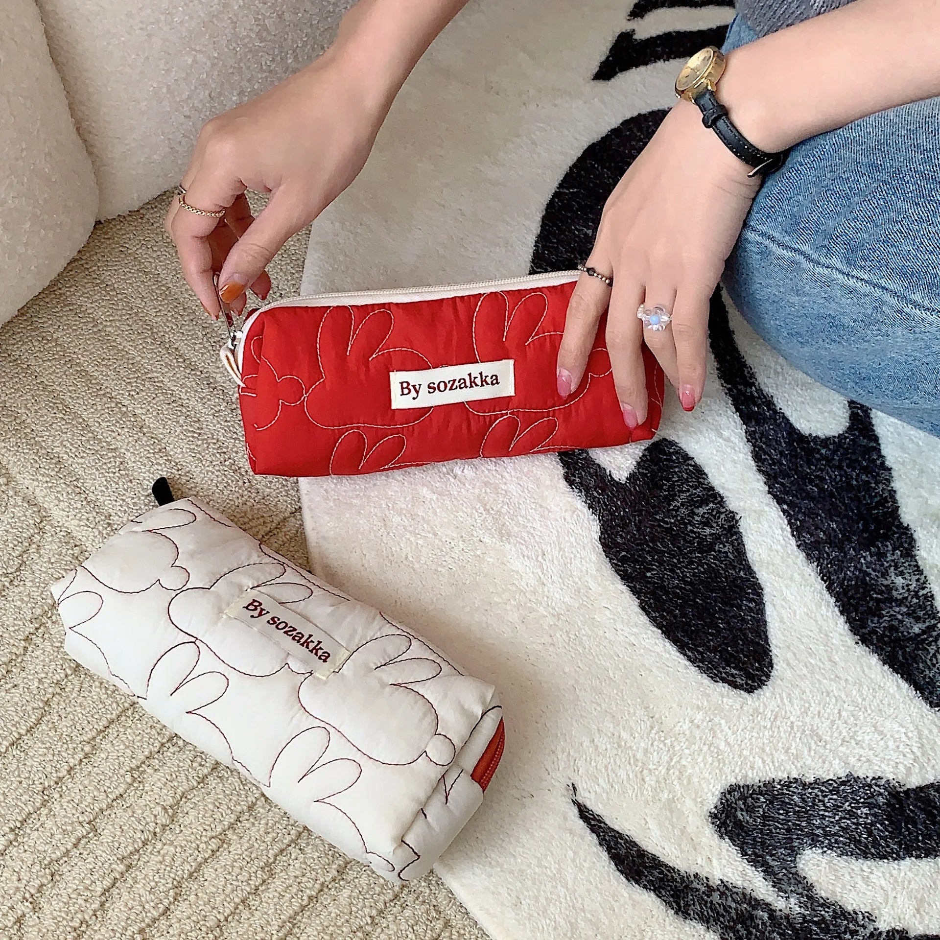 2025 Cute Rabbit Travel Cosmetic Lipstick Purse Storage Bag Kawaii Women Makeup Handbags Organizer Wallet Pouch Pencil Case Bags.