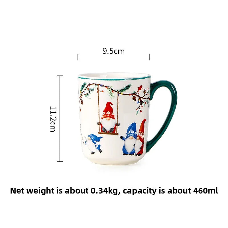 Goblin Series Ceramic Plate Large Dinner Plate Rectangle Tray Christmas Tableware Underglaze