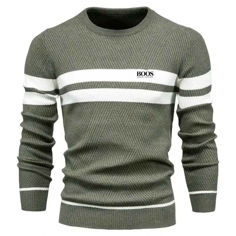 New Autumn Pullover Men's Sweater O-neck Patchwork Long Sleeve Warm Slim Sweaters Men Casual Fashion Sweater Men Clothing.