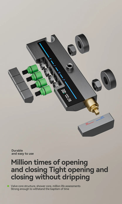 Space Aluminum Shower Set Digital Display Faucet Set , Piano Button With Ambient Light Bathroom Faucets Shower Head