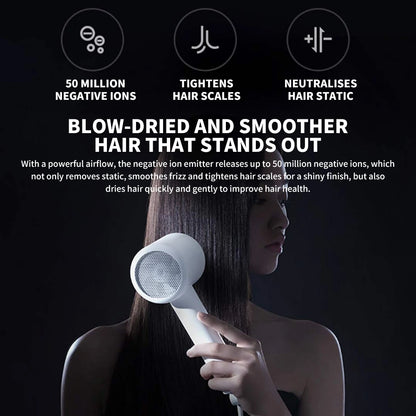 XIAOMI MIJIA Mi Ionic Hair Dryer H300 Quick Dry Negative Ion Hair Care Professional For Home 1600W Electric Hair Dryers Diffuser