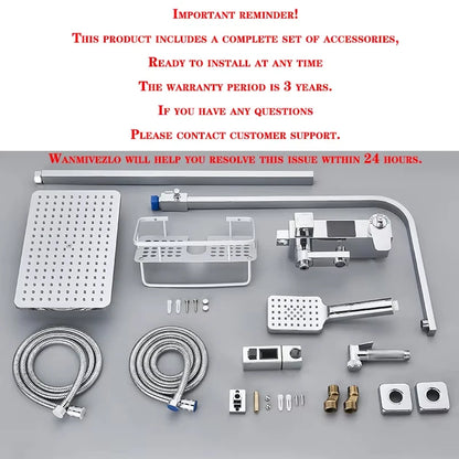 Chrome/Black Brass Shower Faucets Bathroom Shower Mixer Faucet Shower System Rainfall Shower Set Shower Spray For Bathroom