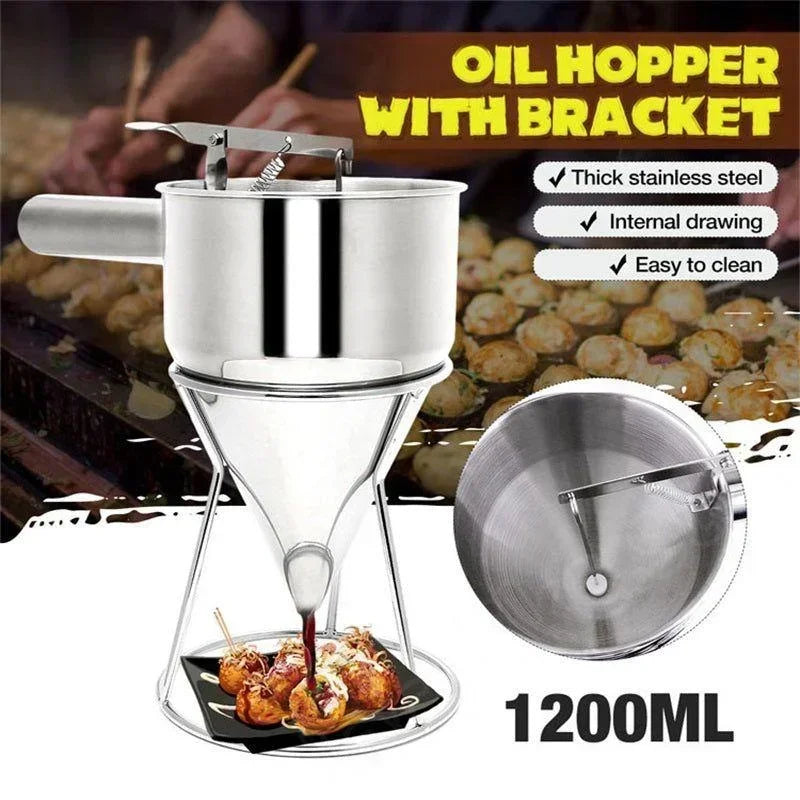 1pcs Stainless Steel Funnel Dispenser with Rack Cupcake Pancake Batter Maker Octopus Fish Ball Home Kitchen Baking Tools Baking.