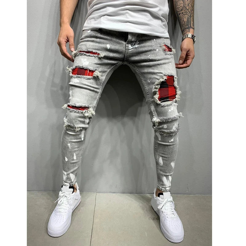 Mode Hip Hop Blau Gerade Jeans Männer Baggy Hosen Retro Streetwear Harajuku Waschen Mann Biker Schwarz Lose Breite Bein Denim Hosen.