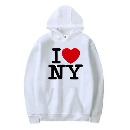 I Love New York Pritned Hoodies Women's Fashion Casual Hooded Pullover Street Hip Hop Clothing.