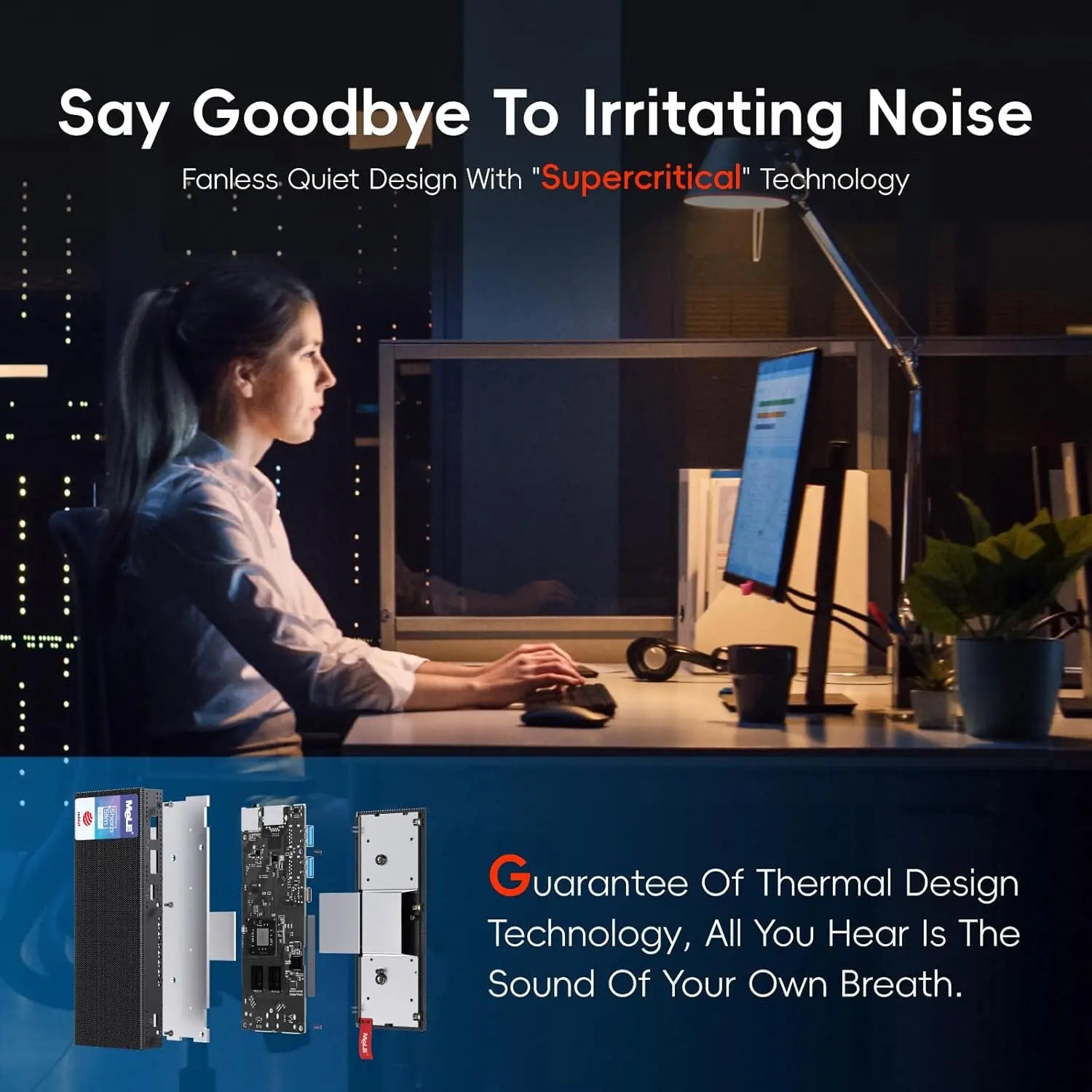 MeLE PCG02 Pro Fanless Mini PC Stick N5105 8GB/256GB, WiFi5 USB PD3.0, Micro Computer Desktop Dual HDMI, Gigabit Ethernet BT5.1.