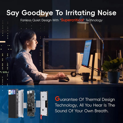 MeLE PCG02 Pro Fanless Mini PC Stick N5105 8GB/256GB, WiFi5 USB PD3.0, Micro Computer Desktop Dual HDMI, Gigabit Ethernet BT5.1.