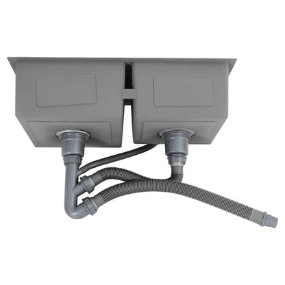 Bymaocar 78 * 43 * 21 cm Edelstahl-Küchenspüle, Doppelschüssel-Küchenspüle, Küchenspüle mit Abflusskorb