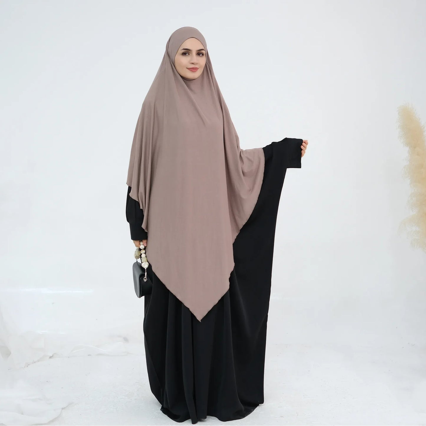 Extra Long Khimar Hijab Scarf Jersey Cotton Muslim Prayer Clothes Islamic Jilbab Khimars for Women Hijabs Veil Niqab Ramadan Eid.