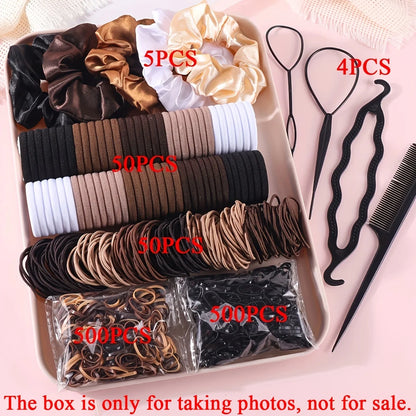 1109Pcs Hair Accessories Set for Women Seamless Ponytail Holders Scrunchies Elastic Hair Ties Girls Variety Hair Bands.