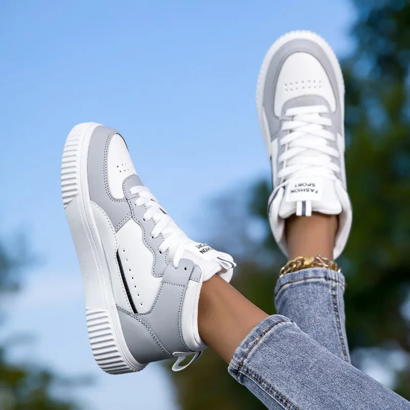 YRZL High Top Sneakers Unisex Waterproof Pu Leather Lightweight Sports Shoes Wear Resistant Tennis Shoes for Men Women