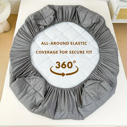 1pc Waterproof Soft Mattress Protector, Plaid Breathable Fitted Sheet with Elastic Band for Living Rome, Home Bed.