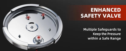 KITCHJOY 3in1 Stainless Steel Pressure Cooker 6L 8L 10L 12L Pressure Canner Induction Compatible Glass Lid Steamer Rack Included.