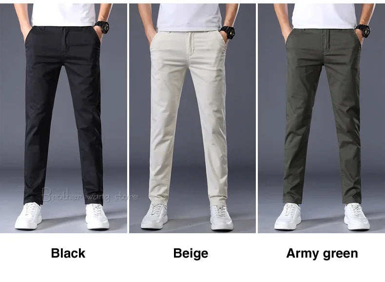 Thin Men's Pants Classic 7 Colors Summer New Casual Pant Business Fashion Stretch Cotton Slim Brand Male Trousers.