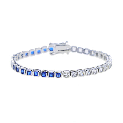 Various Shaped Geometric Bezel Cubic Zirconia 5A CZ Tennis Chain Bracelet Classic Fashion Women Jewelry.