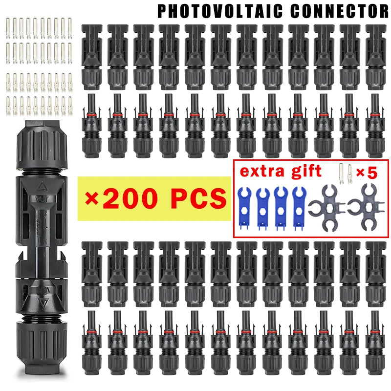 400/200/100/40/20/10 Pcs Photovoltaic Solar Connector 1000V30A Wholesale Panel Connectors Kit for PV/MC Cable 2.5/4/6mm².