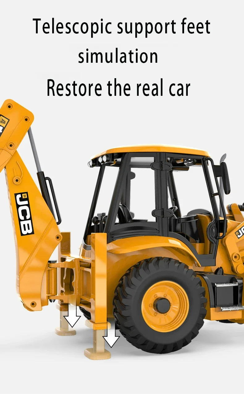 Double E E589 RC Excavator 1/20 2.4G 11CH Remote Control Cars Trucks Backhoe Loader Light Sound Construction Truck JCB Model.