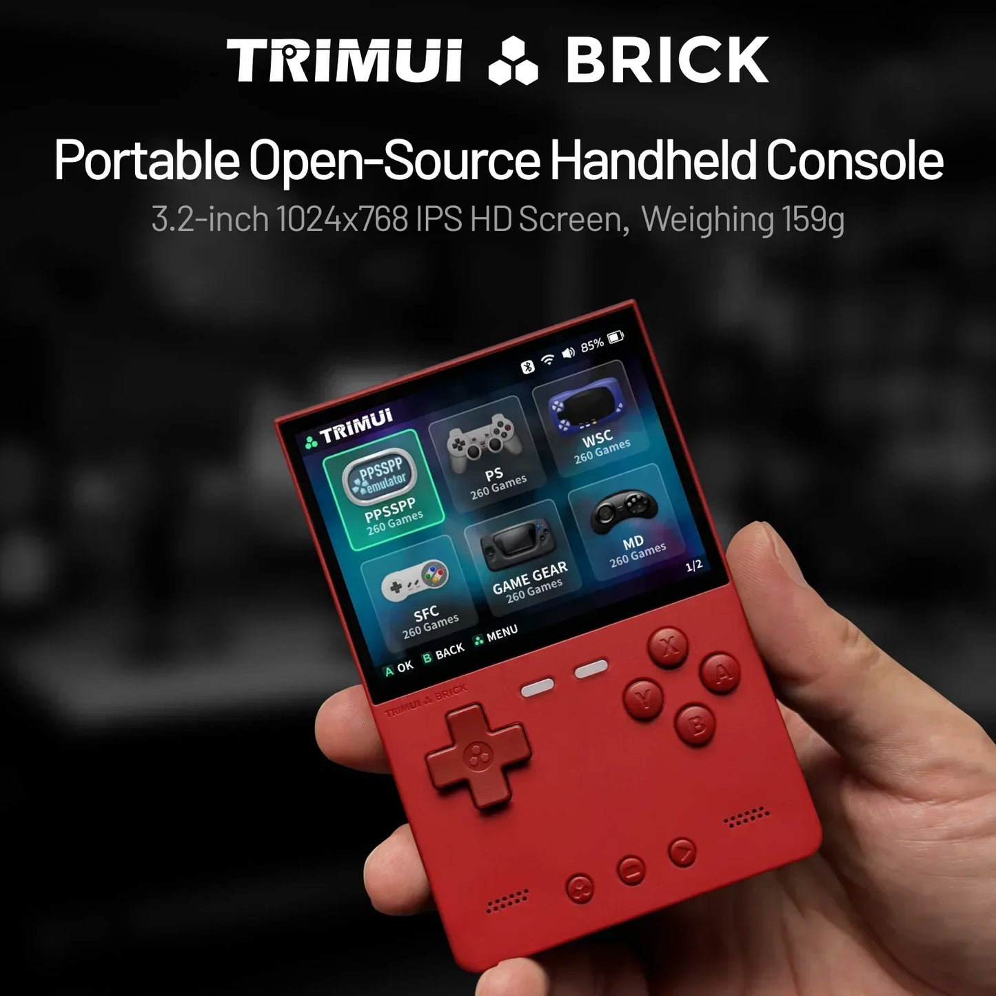 TRIMUI BRICK Retro Handheld Game Console Portable Video Player Linux System Open Source 3.2 Inch Palm Phone Games For Gifts.