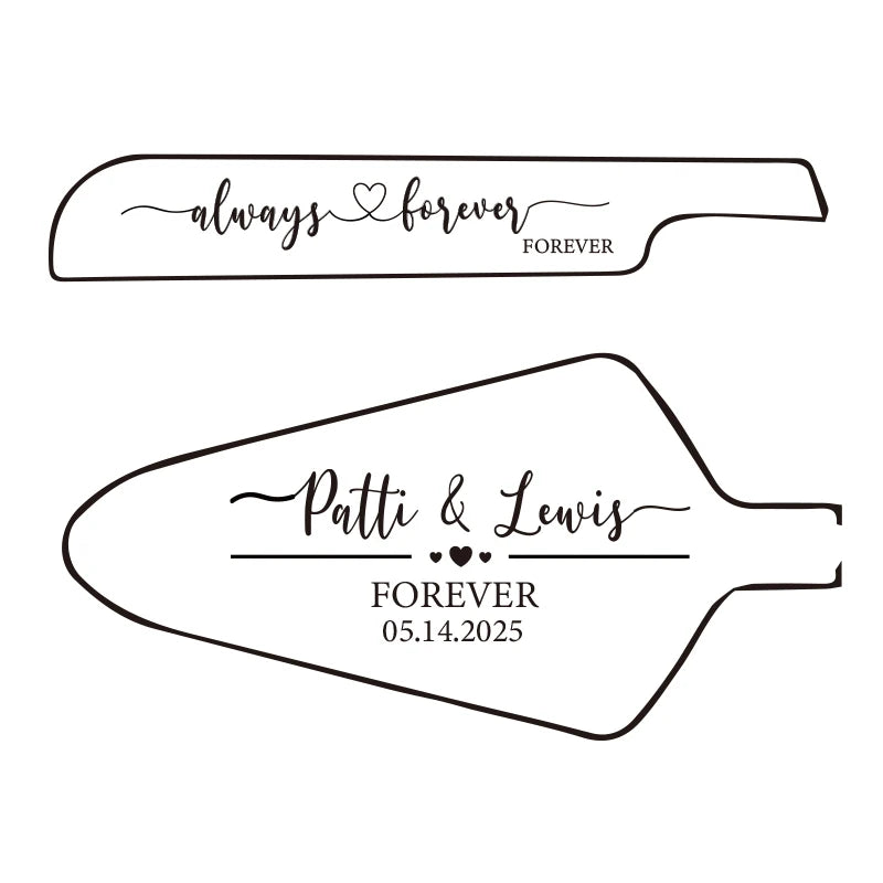 Personalised Wedding Cake Knife Shovel Custom Bride Gift Gold/Silver Cutting Server Set Engraved Birthday Party Cake Dinner Deco.